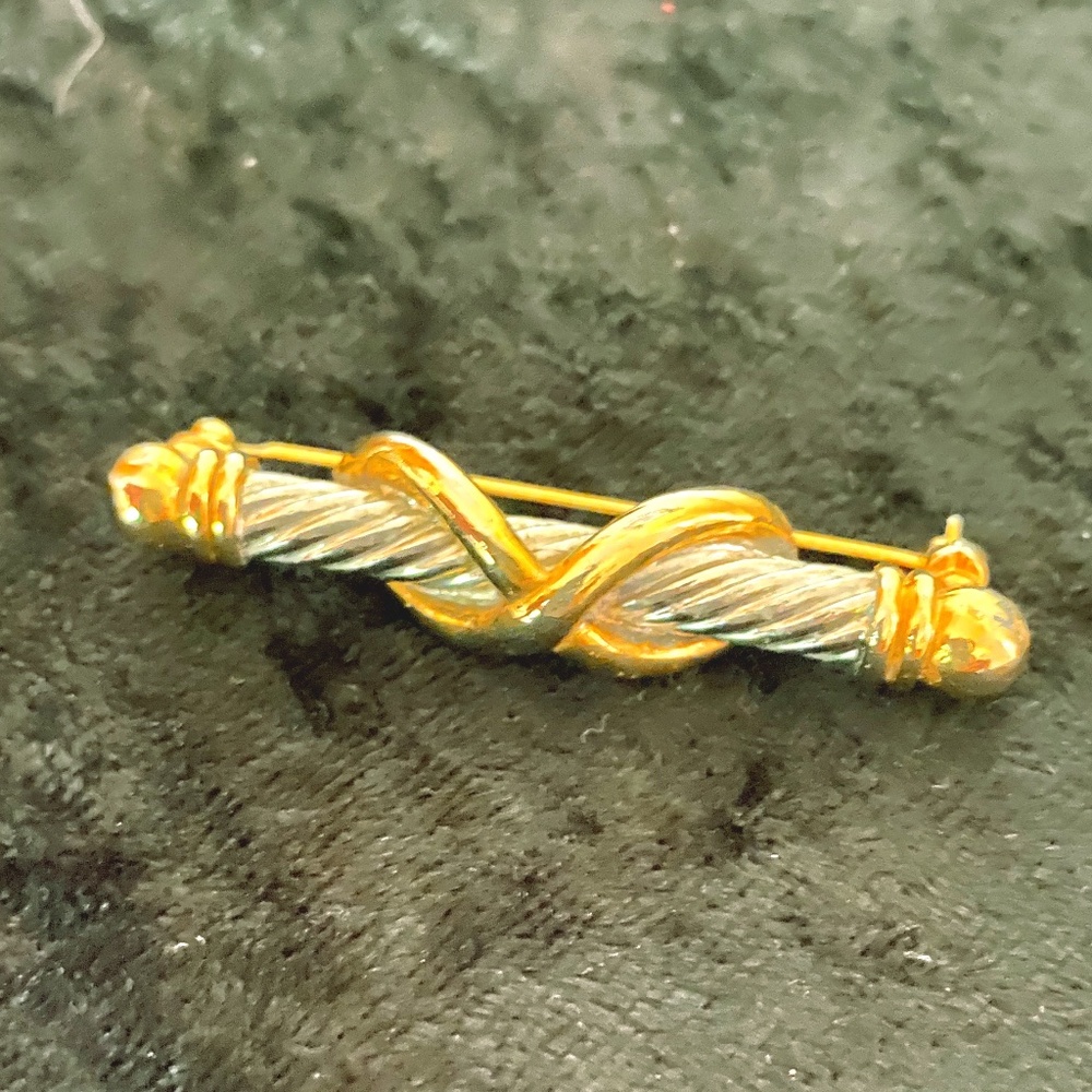 Anne Klein Silver and Gold Brooch - Picture 3 of 8